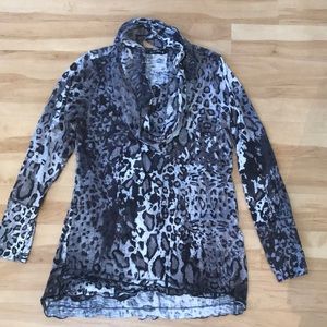 David Cline Top with Infinity Scarf Sz M